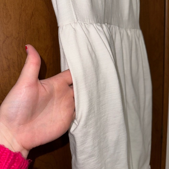 White Madewell Fringed Back Zip Sleeveless Dress - Picture 3 of 5